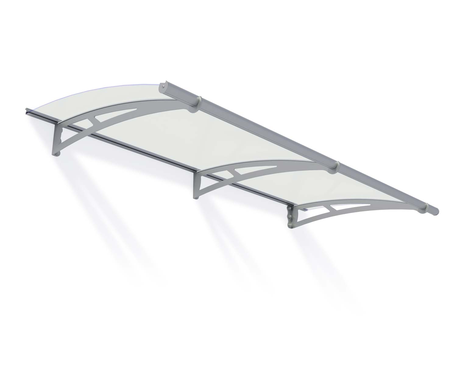 Door Awning Capella 3 ft. x 7 ft Silver Structure & Frost Glazing