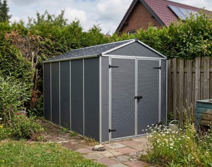 Rubicon Kunststoff-Gerätehaus 185cm x 379cm, Dunkelgrau Polycarbonatplatten