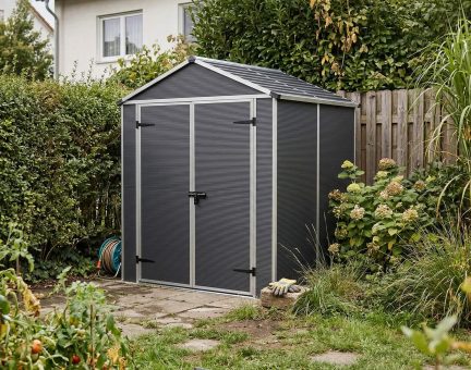 Rubicon Kunststoff-Gerätehaus 185cm x 154cm, Dunkelgrau Polycarbonatplatten