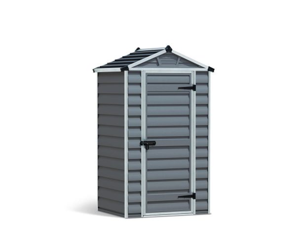 Skylight 4 ft. x 3 ft. Plastic Garden Storage Shed with Grey Polycarbonate Walls & Aluminium Frame