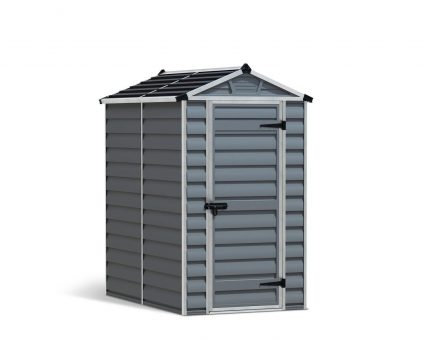 Skylight 4 ft. x 6 ft. Plastic Garden Storage Shed with Grey Polycarbonate Walls & Aluminium Frame