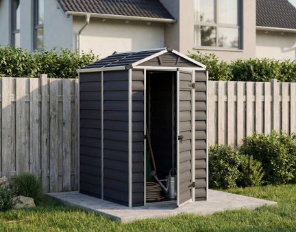 Skylight Kunststoff-Gerätehaus 121cm x 177cm, mittemachtsgrau Polycarbonatplatten