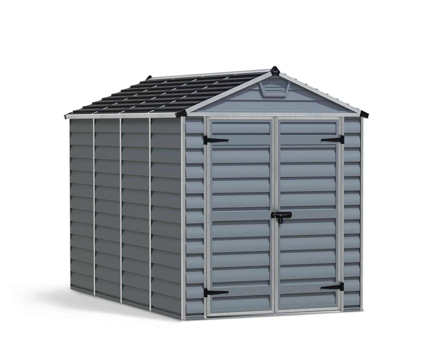 Skylight 6 ft. x 10 ft. Plastic Storage Shed with Grey Polycarbonate Walls & Aluminium Frame 