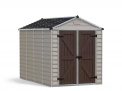 Skylight 6 ft. x 10 ft. Plastic Garden Storage Shed with Tan Polycarbonate Walls & Aluminium Frame