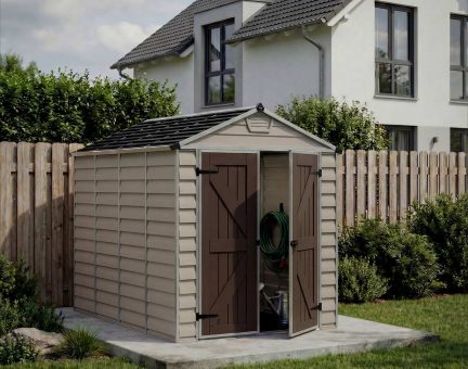 Skylight Kunststoff-Gerätehaus 185cm x 304cm, Hellbraun Polycarbonatplatten