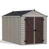 Skylight 6 ft. x 12 ft. Plastic Garden Storage Shed with Tan Polycarbonate Walls & Aluminium Frame