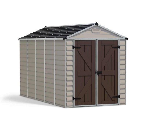 Skylight 6 ft. x 12 ft. Plastic Garden Storage Shed with Tan Polycarbonate Walls & Aluminium Frame