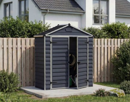 Skylight Kunststoff-Gerätehaus 185cm x 90cm, Mitternachtsgrau Polycarbonatplatten