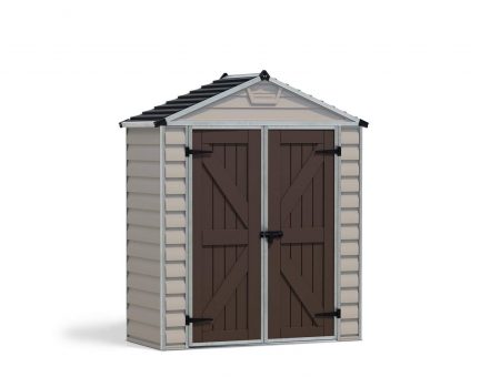 Skylight 6 ft. x 3 ft. Plastic Garden Storage Shed with Tan Polycarbonate Walls & Aluminium Frame