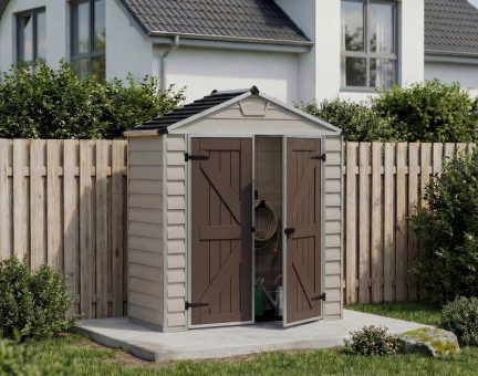 Skylight Kunststoff-Gerätehaus 185cm x 90cm, Hellbraun Polycarbonatplatten