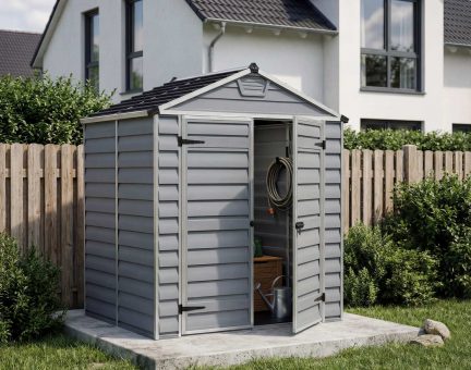 Skylight Kunststoff-Gerätehaus 185cm x 154cm, Grau Polycarbonatplatten