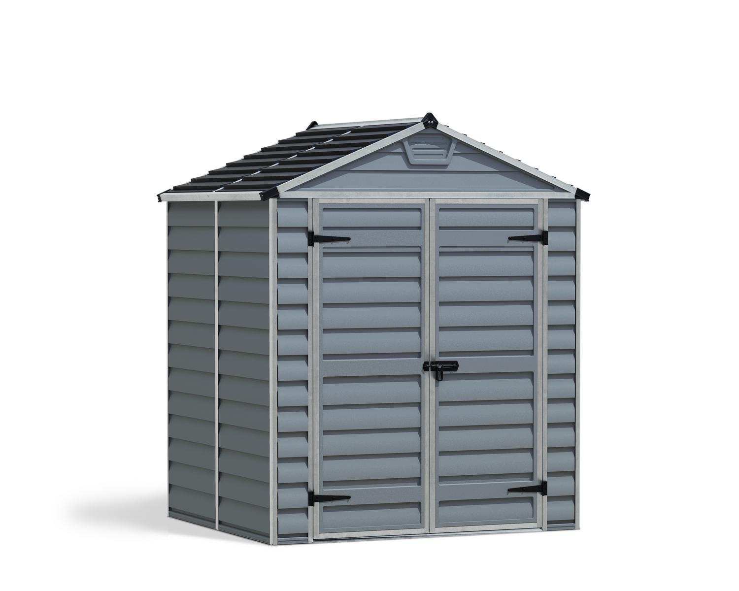 Skylight 6 ft. x 5 ft. Plastic Storage Shed with Grey Polycarbonate Walls & Aluminium Frame