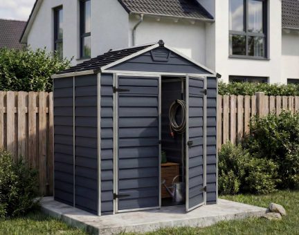 Skylight Kunststoff-Gerätehaus 185cm x 154cm, Mitternachtsgrau Polycarbonatplatten