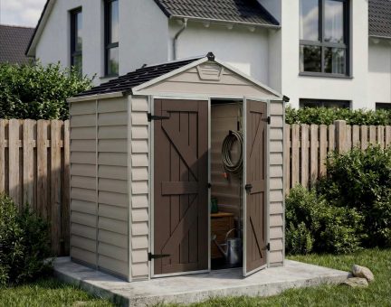 Skylight Kunststoff-Gerätehaus 185cm x 154cm, Hellbraun Polycarbonatplatten