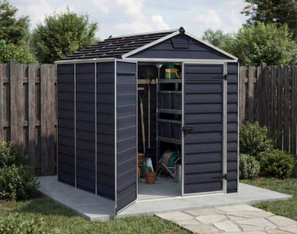 Skylight Kunststoff-Gerätehaus 185cm x 229cm, mitternachtsgrau Polycarbonatplatten