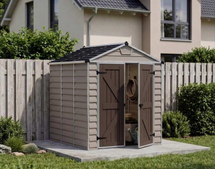 Skylight Kunststoff-Gerätehaus 185cm x 229cm, Hellbraun Polycarbonatplatten