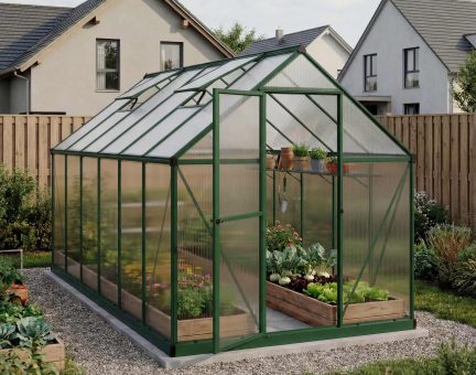 Mythos Gewächshaus 185x426 cm - Grün Aluminiumrahmen mit Polycarbonatplatten