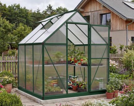 Mythos Gewächshaus 185x186 cm - Grün Aluminiumrahmen mit Polycarbonatplatten
