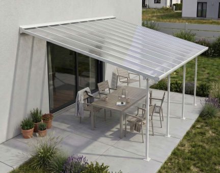 Feria Terrassenüberdachung in Weiß, 6,06m x 3,85m mit Transparente Paneele