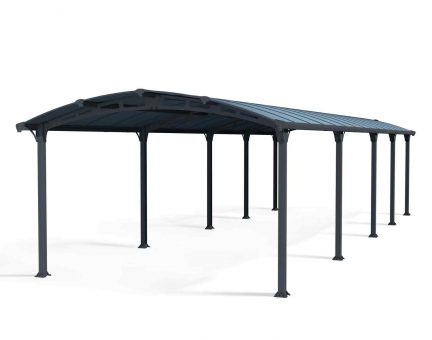 Carport Kit Arcadia 12 ft. x 35 ft. Grey Structure & Twin wall Glazing
