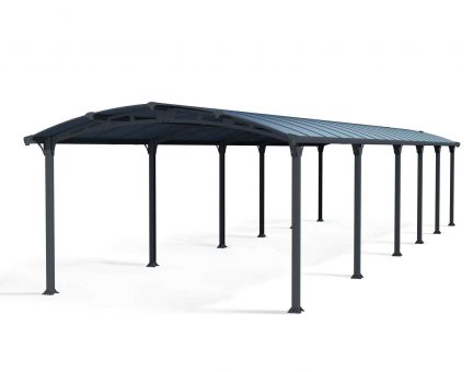 Carport Kit Arcadia 12 ft. x 42 ft. Grey Structure & Twin wall Glazing