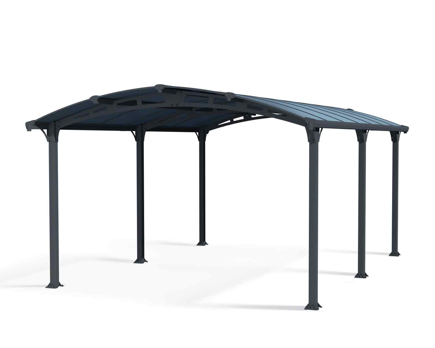 Carport Kit Arcadia 12 ft. x 17 ft. Grey Structure & Twin wall Glazing