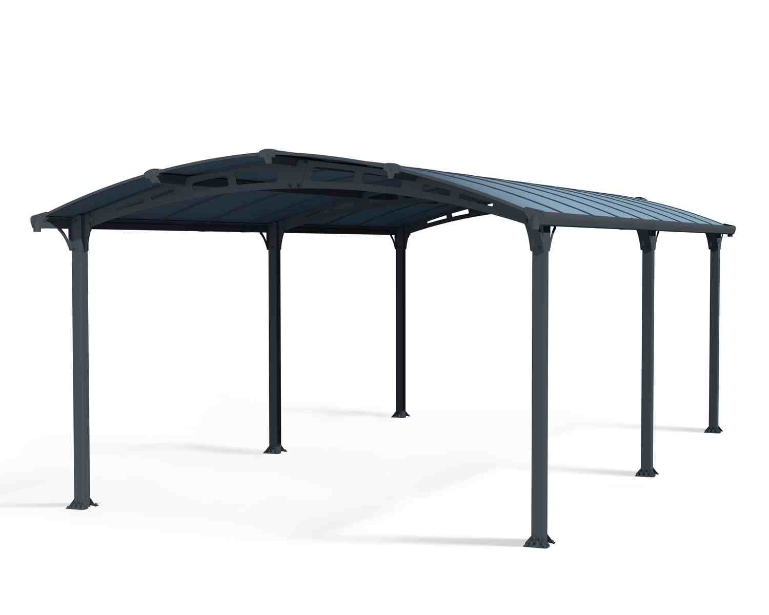 Carport Kit Arcadia 12 ft. x 21 ft. Grey Structure & Twin wall Glazing