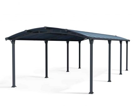 Carport Kit Arcadia 12 ft. x 28 ft. Grey Structure & Twin wall Glazing
