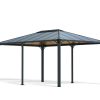 Aluminium Grey Gazebo With Polycarbonate Roof Panels Martinique 12' x 16' Kit