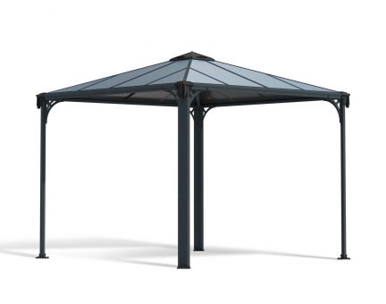 Palermo Gartenpavillon 2.95m x 2.95m, Aluminium Grau