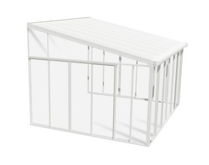 Sanremo Kaltwintergarten 435 cm x 385 cm, in Aluminium Weiß mit Weiß Polycarbonatplatten