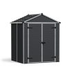 Plastic Storage Shed Rubicon 6 ft. x 5 ft. with Dark Grey Polycarbonate Multiwall & Aluminium Frame