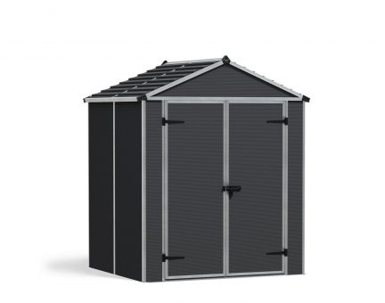 Plastic Storage Shed Rubicon 6 ft. x 5 ft. with Dark Grey Polycarbonate Multiwall & Aluminium Frame