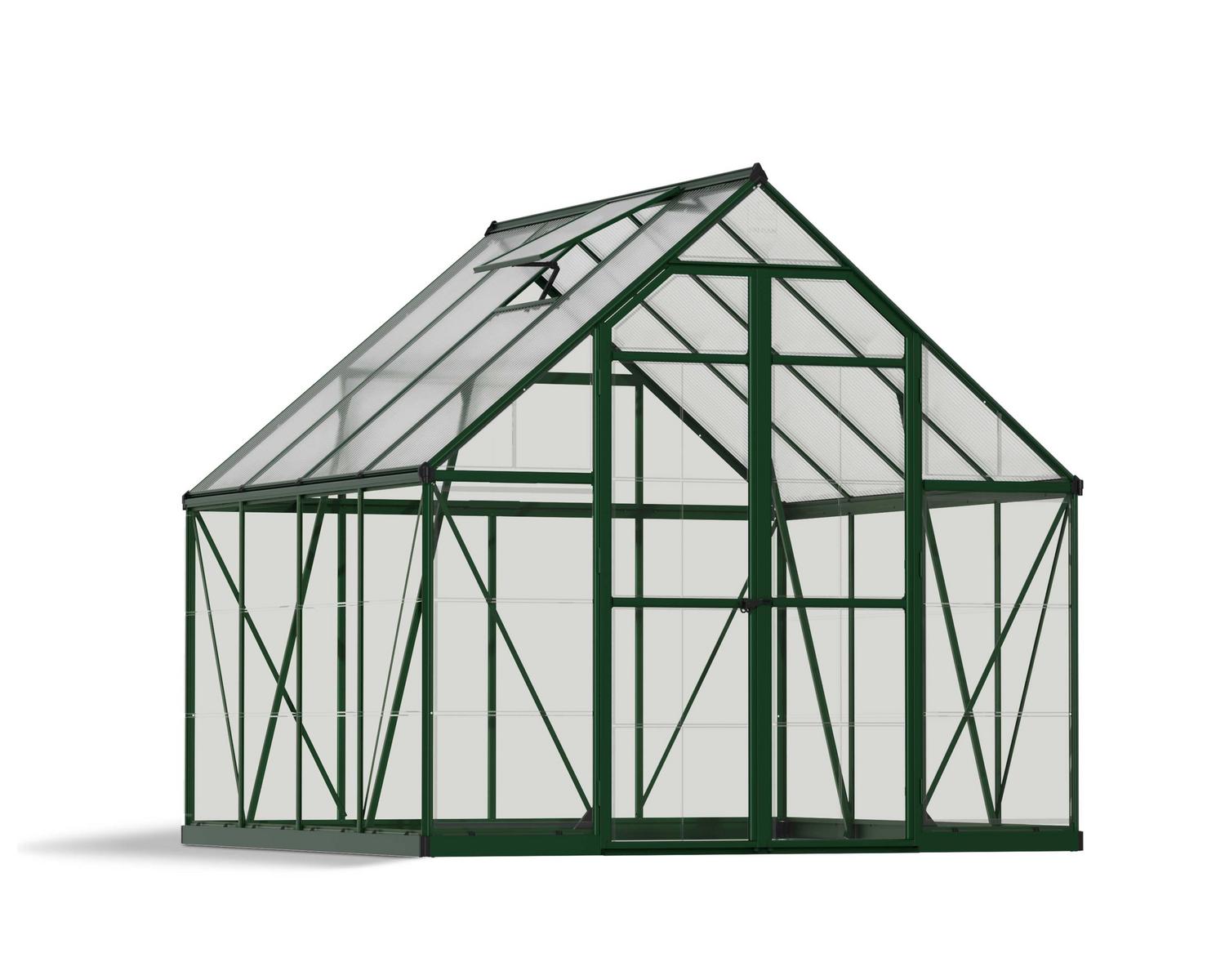 Greenhouse Balance 8' x 8' Kit - Green Structure & Clear Glazing