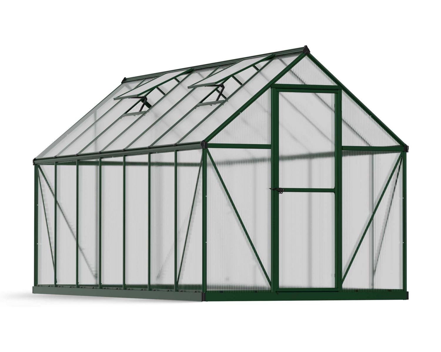 Greenhouses Mythos 6x14 Green Structure & Multiwall Glazing