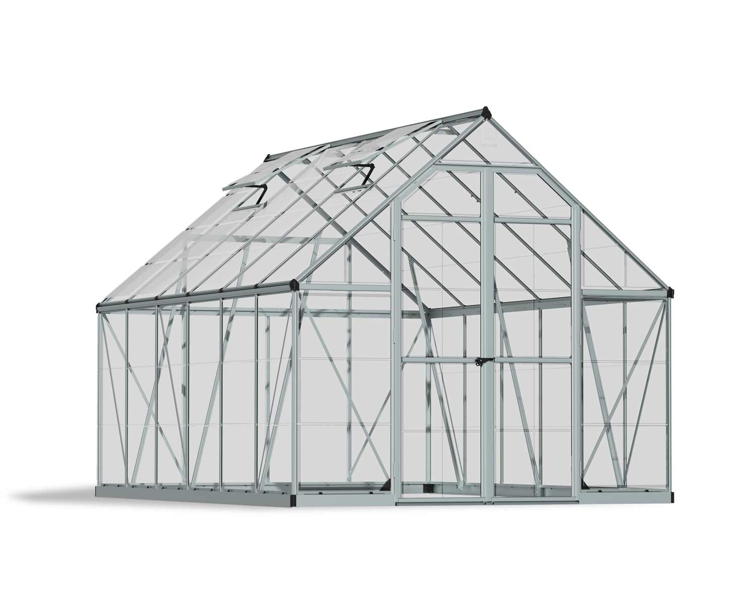 Greenhouse Octave 8' x 12' Kit - Silver Structure & Clear Glazing