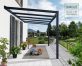 Grey Aluminium Patio Cover With Clear twin-wall polycarbonate roof panels