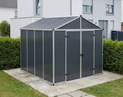 Rubicon Kunststoff-Gerätehaus 237cm x 303cm, Dunkelgrau Polycarbonatplatten