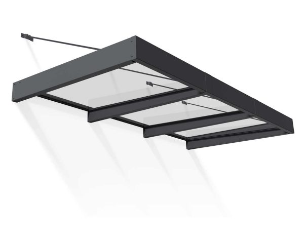 Palram Canopia Door Awnings Sophia XL 4.7x9.4 1.9x2.9 Grey Clear CutOut