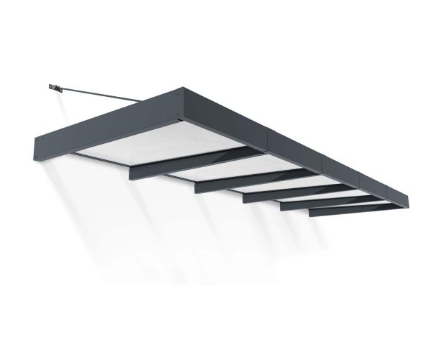 Palram Canopia Door Awnings Sophia XL 4.7x15.5 1.4x4.7 Grey White CutOut