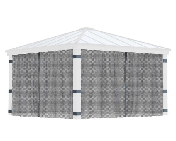 Palram Canopia Garden Gazebos Dallas 14x14 4.3x4.3 Netting Set CutOut