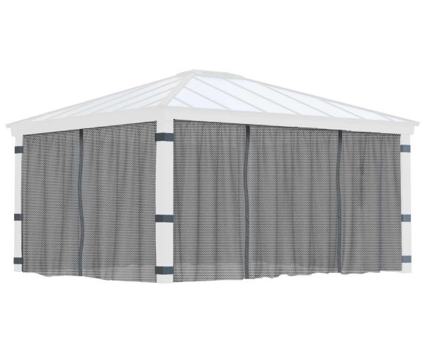 Palram Canopia Garden Gazebos Dallas 14x16 4.3x5 Netting Set CutOut