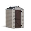 Skylight 4 ft. x 6 ft. Plastic Garden Storage Shed with Tan Polycarbonate Walls & Aluminium Frame