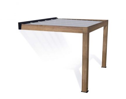 Helsinki Terrassenüberdachung aus Zedernholz 3m x 3.4m - Sonnenschutzpaneele