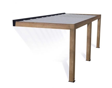 Helsinki Terrassenüberdachung aus Zedernholz 3m x 6.65m - Sonnenschutzpaneele
