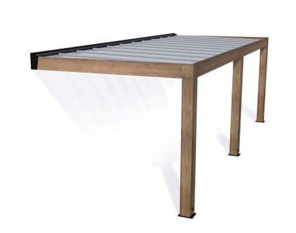 Helsinki Terrassenüberdachung aus Zedernholz 3 x 7.3m - Sonnenschutzpaneele