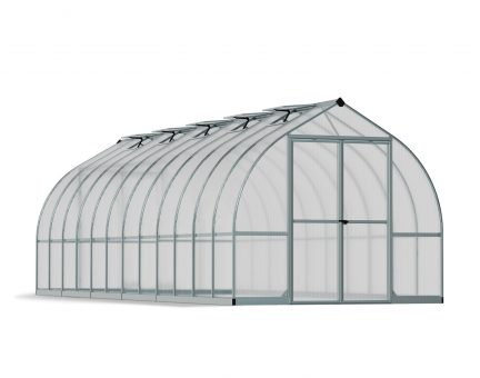 Bella Gewächshaus 244x723 cm - Silber Aluminiumrahmen mit Polycarbonatplatten
