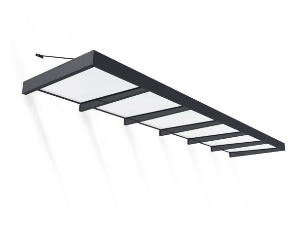 Palram Canopia Door Awnings Sophia XL 4.7x18.6 1.4x5.7 Grey White CutOut