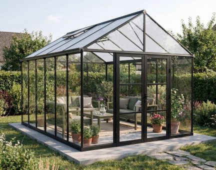Aria Serie Gewächshaus-Kit 458 x 316 cm - Kristallklares Polycarbonatpaneele
