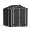 Plastic Storage Shed Rubicon 6 ft. x 8 ft. with Dark Grey Polycarbonate Multiwall & Aluminium Frame